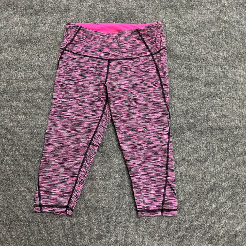 VSX Leggings Womens Size M Pink Space Dye Cropped High Rise Athletic Yoga Pants